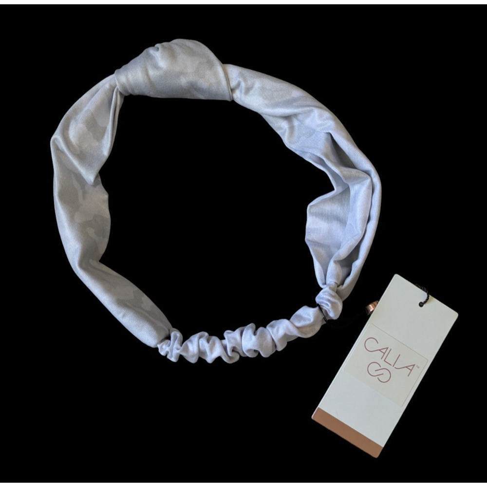 Calia Gray Soft Camo Neutral Printed Knotted Headband NEW Stretch